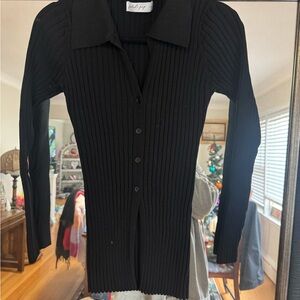 Petal & Pup Black Ribbed Cardigan